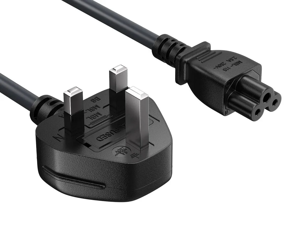 Cable Leader Cable Leader 6ft BS1363 to IEC C5 Power Cord 18 AWG Black — product photo