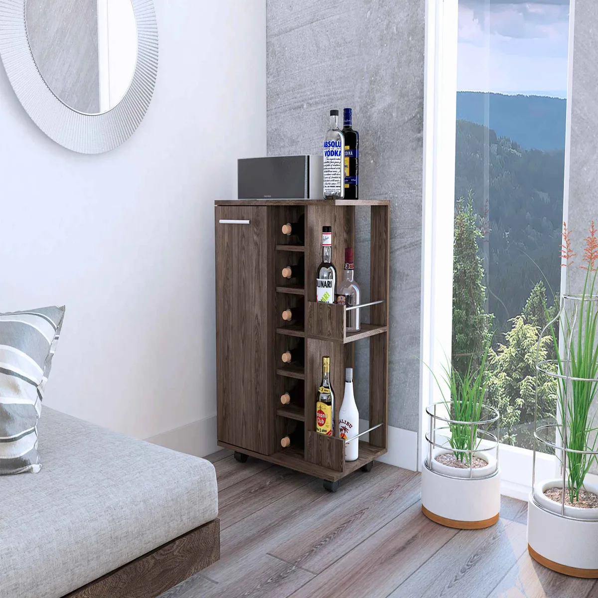 FM FURNITURE FM FURNITURE FM4438MLA Kitchen Cart 43 lb 28.7"H Cabinet — product photo