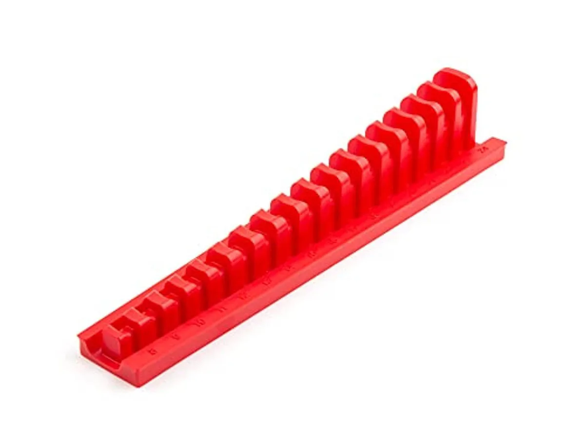 TEKTON TEKTON 17-Tool 3/8 Inch Drive Crowfoot Wrench Organizer Rack Red 8-24 mm — product photo