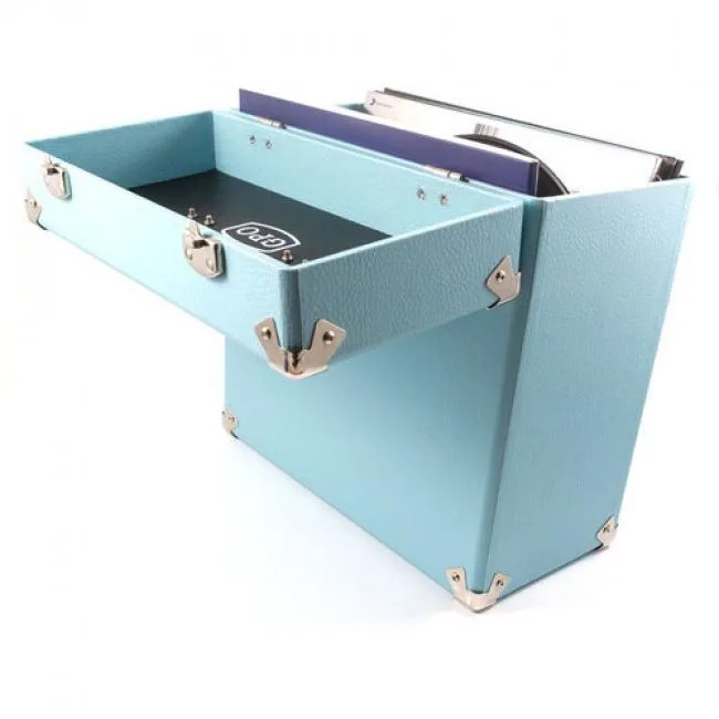 GPO GPO Retro SWB18BLU 12" Vinyl Record Case 35 Count Blue — product photo