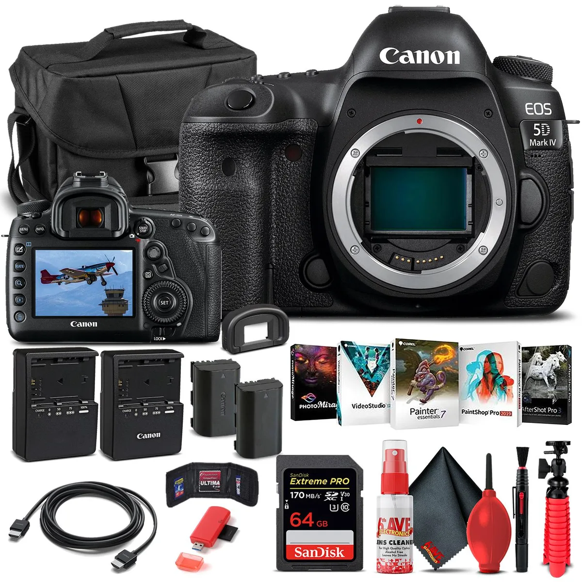 Canon Canon EOS 5D Mark IV DSLR Camera Kit with 64GB Card and Basic Bundle — product photo