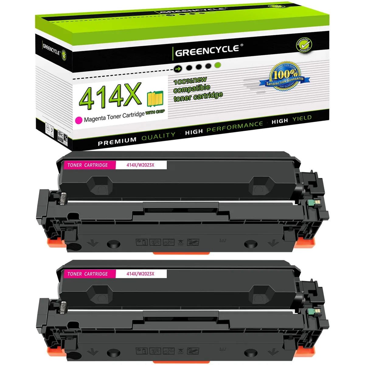 GREENCYCLE GREENCYCLE 414X W2023X Magenta Toner Cartridge 2 Pack 6000 pages — product photo
