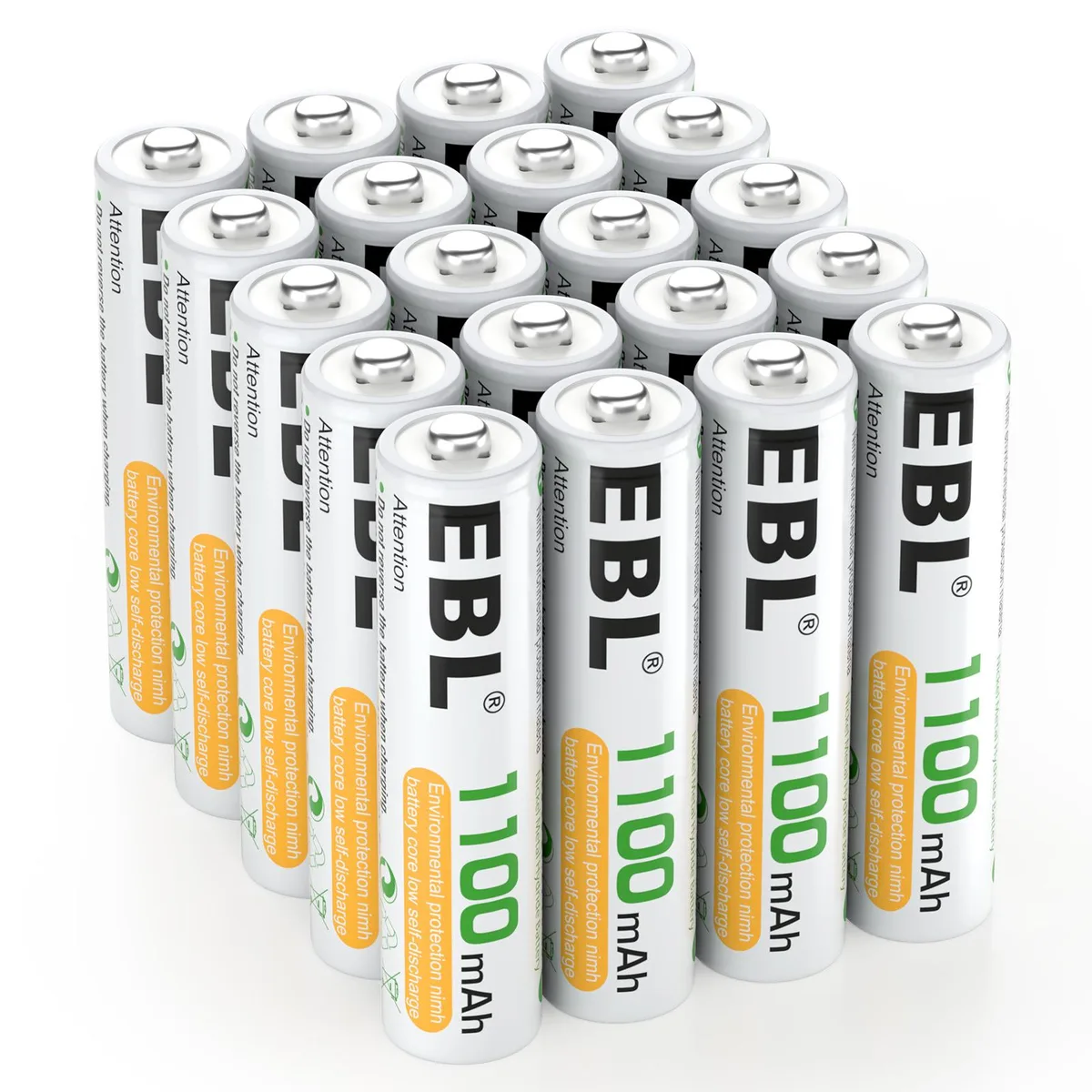EBL EBL 20-pack AAA Ni-MH 1100mAh rechargeable batteries — product photo