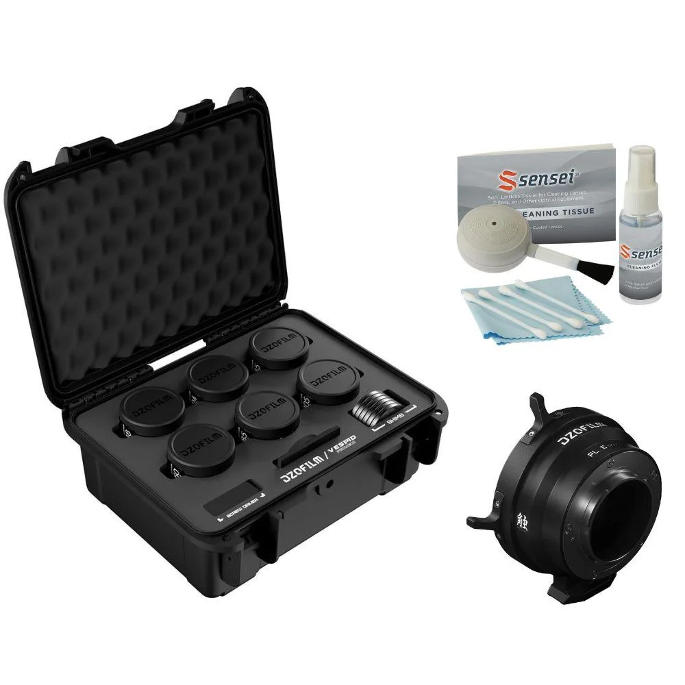 DZOFILM DZOFILM Vespid2 T1.9 6-Prime Kit 18/24/35/50/85/105mm PL Mount with Octopus Adapter PL-E and Cleaning Kit — product photo