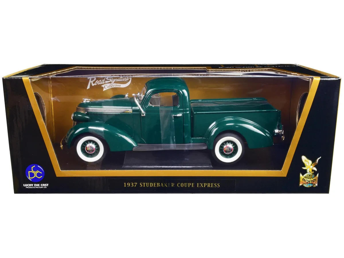 ROAD SIGNATURE ROAD SIGNATURE 1937 Studebaker Express Pickup Truck Green 1/18 Diecast Model Car — product photo
