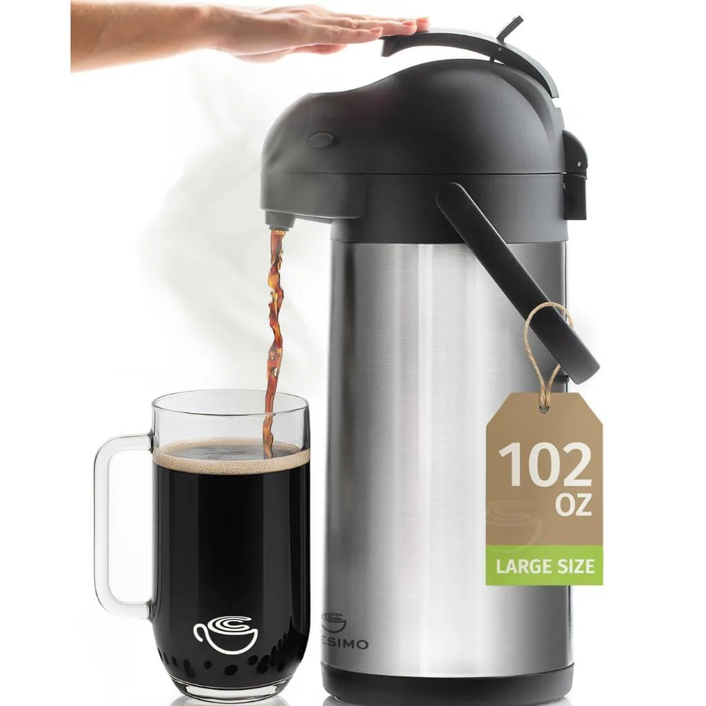  CRESIMO 3L Airpot APCR3L 102oz 12/36hr Silver 1.6kg — product photo