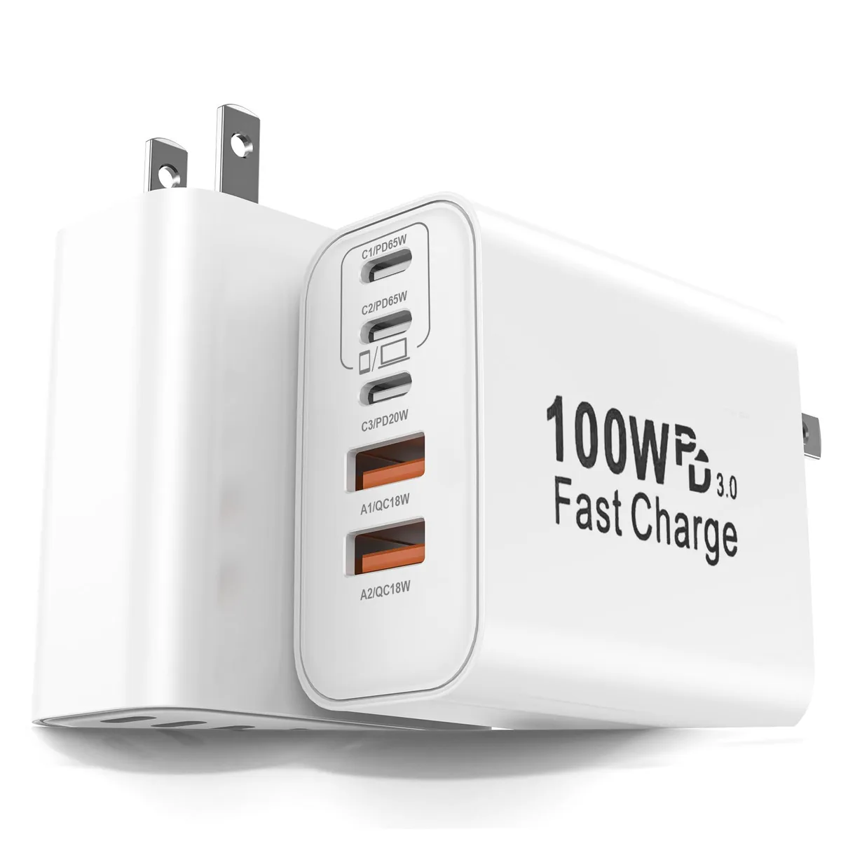  FEEL2NICE XHD-PD100W3C2A 100W 5-Port USB Charger 3C2A White — product photo