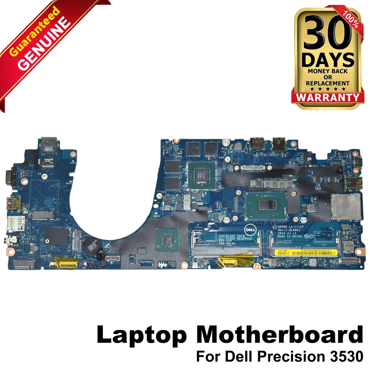 DELL DELL Precision 3530 Motherboard T76TN Xeon E-2176M Quadro P600 DDR4 laptop replacement part — product photo
