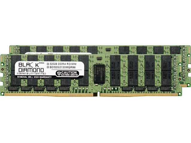 Black Diamond Memory Black Diamond Memory BD32GX22133MQR96 64GB (2 x 32GB) DDR4 2133 ECC Registered server RAM — product photo