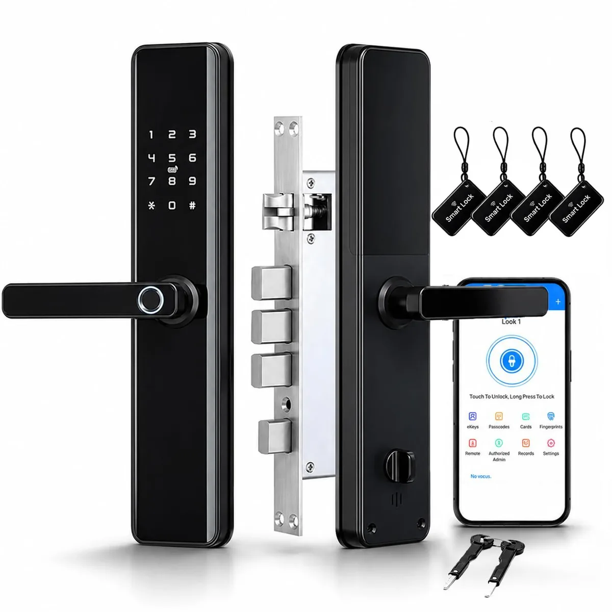DNBeffulgent DNBeffulgent F84Y Smart Door Lock Black 6068 Mortise — product photo