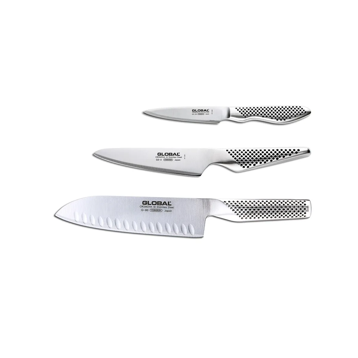 Scanpan Scanpan G-80338 3-piece cutlery set with G-80 Santoku, GS-3 and GS-38 knives — product photo