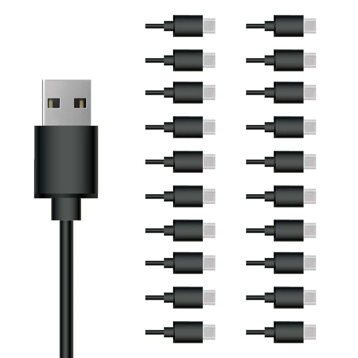 KW-Commerce KW-Commerce USB-C 2.0 Cable 20 Pack 3 ft 480 Mbps 2 in 1 accessory — product photo