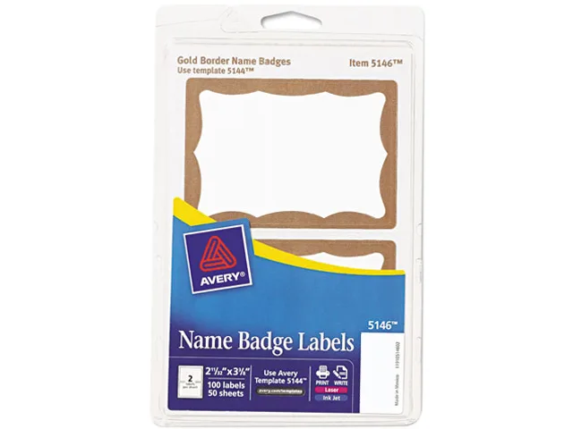 Avery Avery 5146 Gold Border-Style Labelmaker Labels 100 Pack — product photo