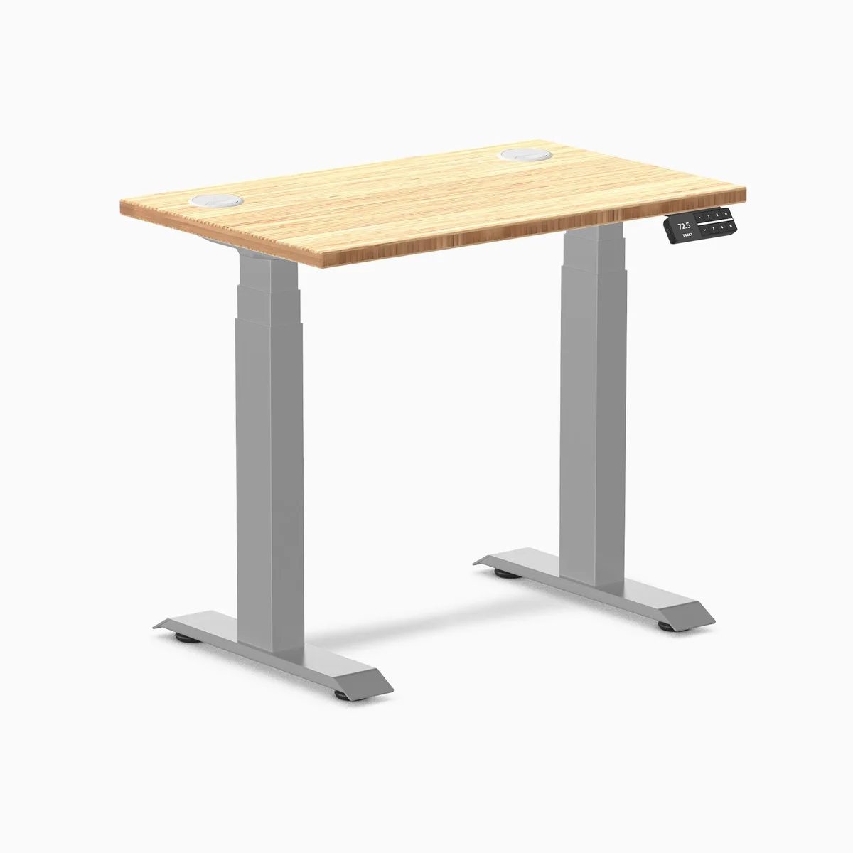 Desky Desky Dual Mini Bamboo Sit Stand Desk 32 x 20 inches with Grommets Grey — product photo