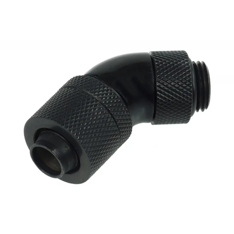Alphacool Alphacool 3/8"ID 1/2"OD 45° Revolvable Compression Fitting G1/4 Black 17072 — product photo
