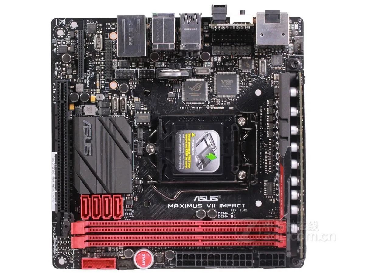ASUS ASUS MAXIMUS VII IMPACT Intel Z97 LGA 1150 DDR3 16GB Mini-ITX Motherboard — product photo