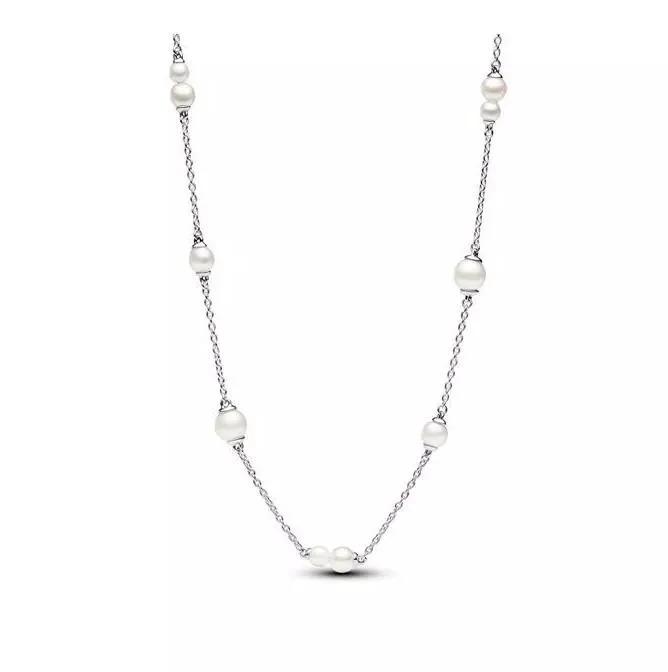 PANDORA PANDORA Treated Freshwater Cultured Pearl Station Chain Necklace 13 Pearls 45 cm 38 42 cm — product photo
