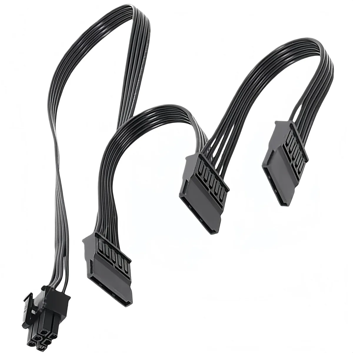 6-Pin Male to 3x 15-Pin Female SATA Adapter Cable 20in Corsair Series Red — product photo
