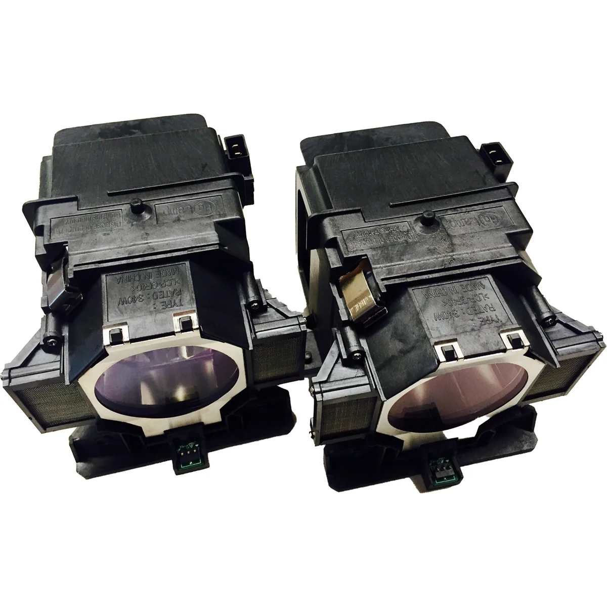 Twin pack of projector lamp modules in grey housing