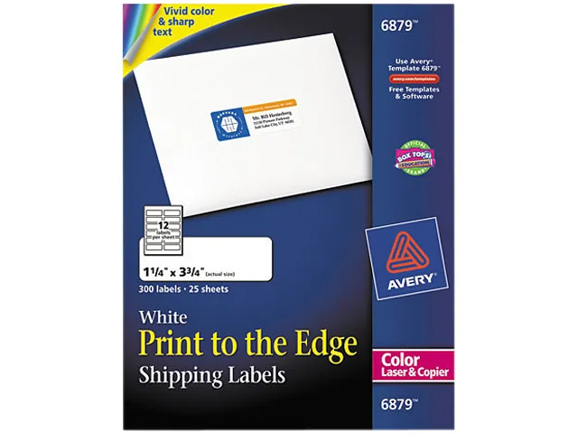 Avery Avery 6879 Shipping Labels, 1-1/4" x 3-3/4", 300 Labels — product photo