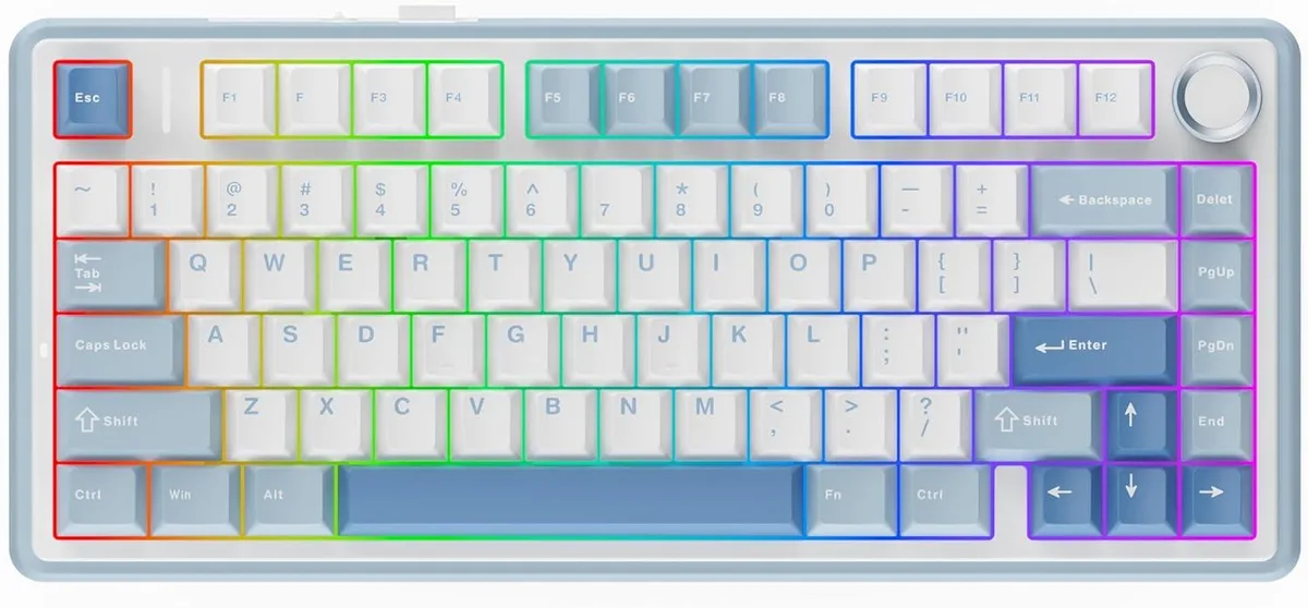 usbroway usbroway F75 75% Gasket Mechanical Gaming Keyboard Sea Salt Blue LEOBOG Reaper Switch — product photo