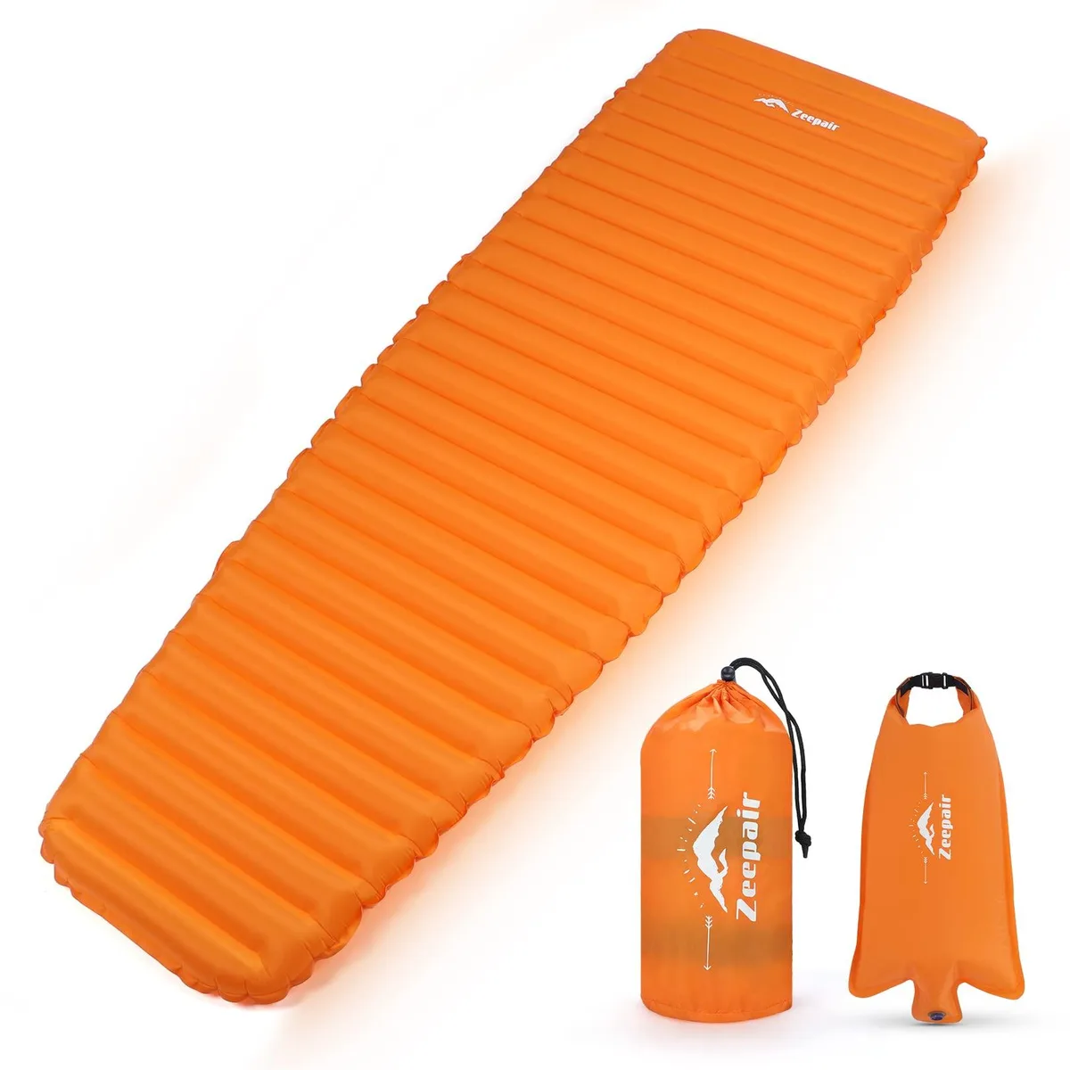  Buheco Ultralight Inflatable Sleeping Mat Orange 76.5×25.5×2.7 in 650 g — product photo