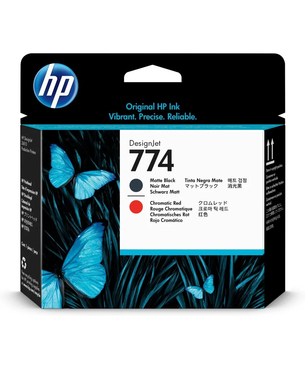 HP HP 774 DesignJet Printhead P2V97A Matte Black Chromatic Red — product photo
