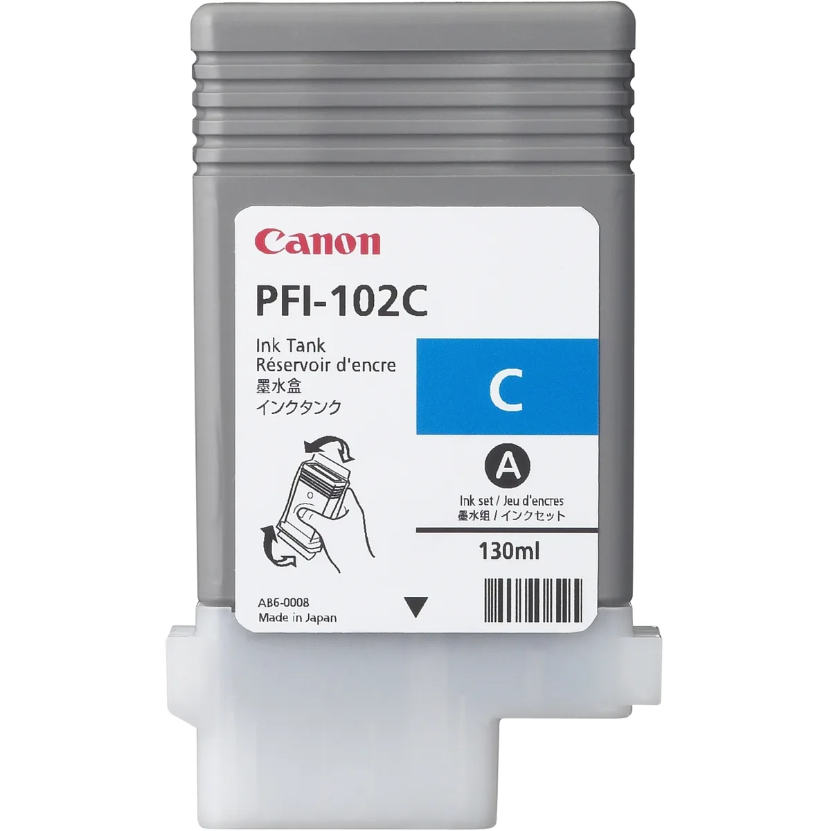 Canon Canon 0896B001AA PFI-102 Cyan Ink Cartridge 130 ml — product photo