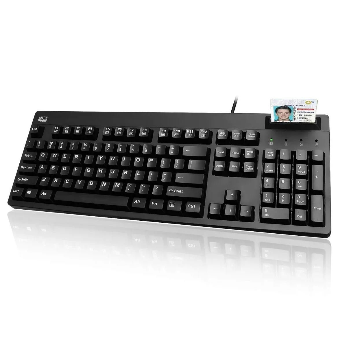 Adesso EasyTouch 630 keyboard with smart card reader and large-print keys