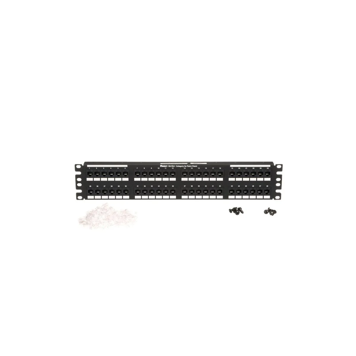 Panduit Panduit NK5EPPG48YProduct 48-port Cat5e patch panel 2U video accessory — product photo
