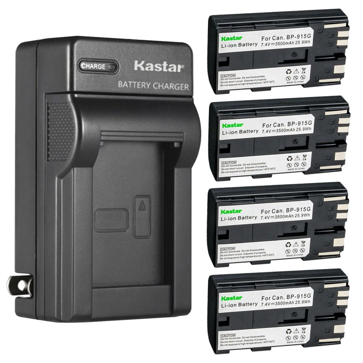 Kastar Kastar BP-915G 4-pack battery and AC wall charger — product photo
