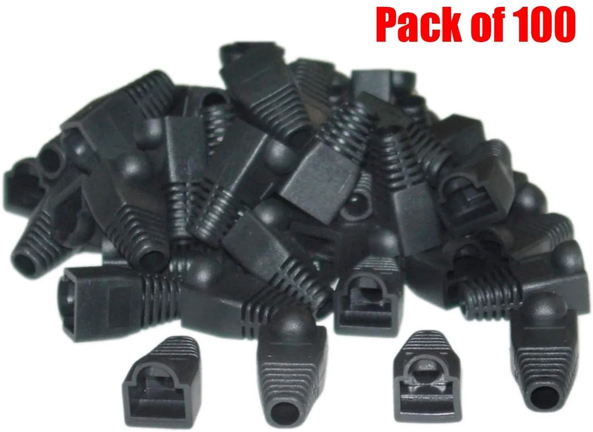 iMBAPrice iMBAPrice RJ45 Ethernet Strain Relief Boots Black Pack of 100 — product photo
