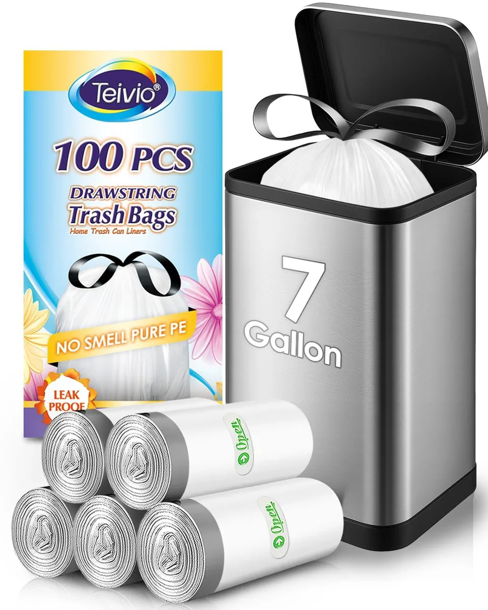 Teivio 100-7Gallon 7 Gallon Garbage Bags 100 Count — product photo