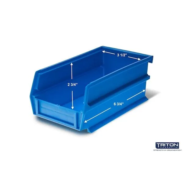 TRITON PRODUCTS LLC TRITON PRODUCTS LLC 3-220B-6 Stacking Hanging Interlocking Bins Polypropylene Blue — product photo