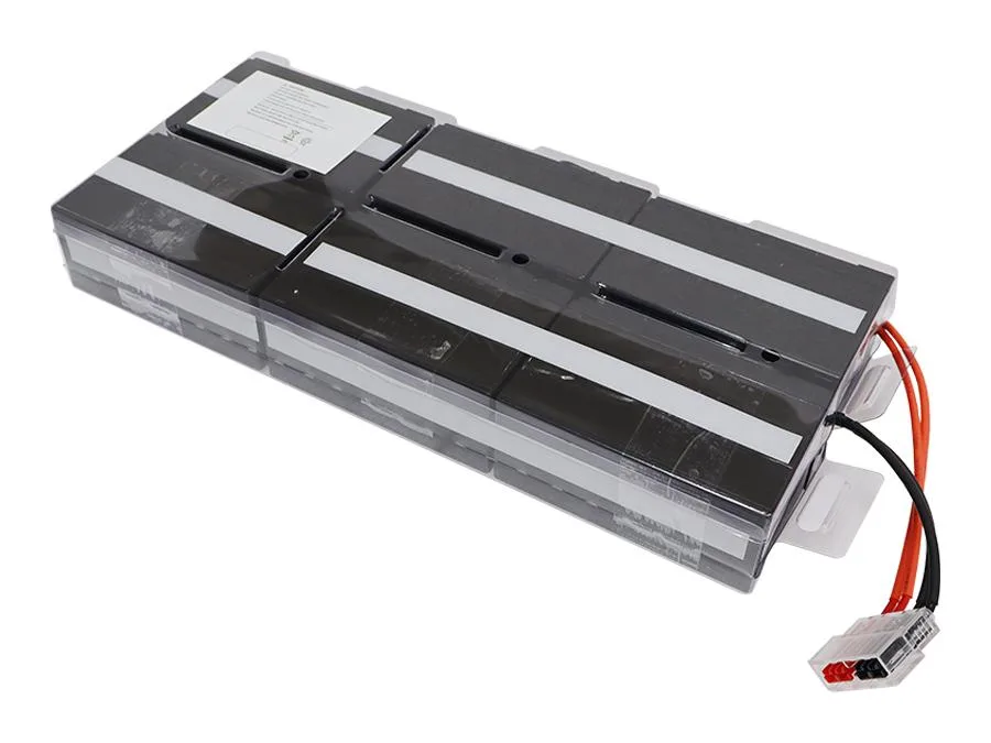 Rectangular sealed lead-acid battery pack, black plastic casing, terminal connectors on top