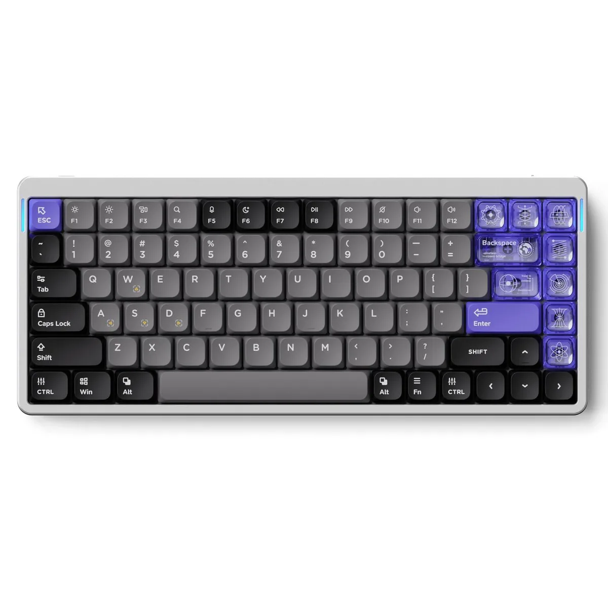 NuPhy NuPhy Air75 HE RGB Low Profile Wired Mechanical Gaming Keyboard 75% 84 Keys Silver Magnetic Jade Switches — product photo
