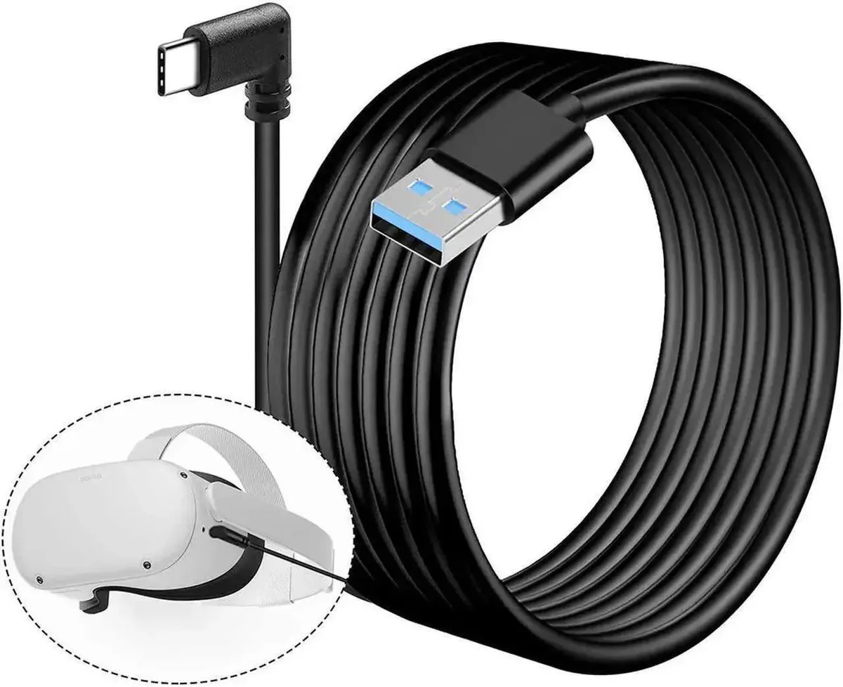 Vszerda Vszerda USB 3.0 USB A to USB C Cable 10ft 90 Degree Quest Link Cable — product photo