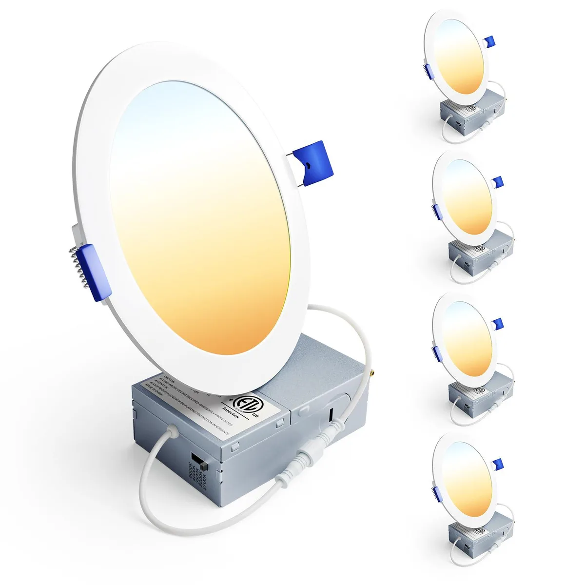  Thomasville Lighting 6I-5CCT-4PACK 6 Inch LED Recessed Light Kit 4 Pack 1200LM 12W 2700K-5000K 5CCT — product photo