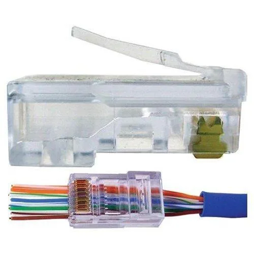  UbiGear URJ45PT4 network connector 100 pcs CAT5e pass-through 8P8C gold-plated 24 AWG — product photo