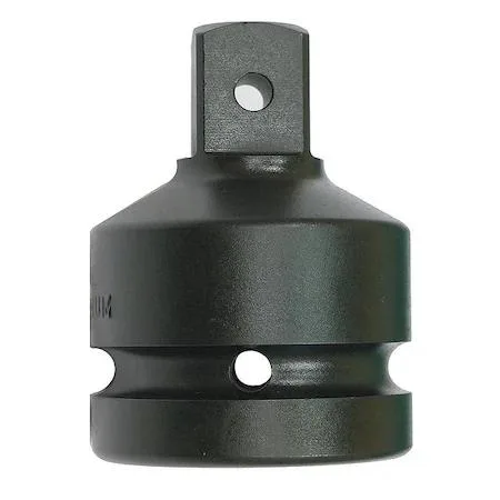 Black oxide alloy steel impact socket adapter, 1 inch female to 3/4 inch male square drives