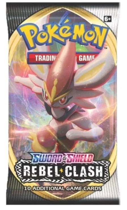 Pokemon Pokemon TCG Sword &amp; Shield Rebel Clash Booster Pack 10 cards Rillaboom Artwork — product photo