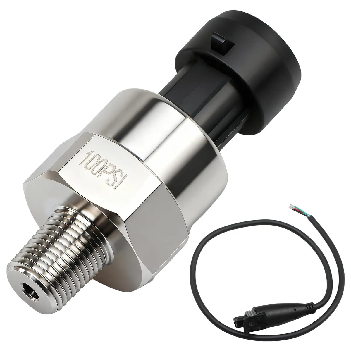 100 PSI Pressure Transducer Sensor with Connector Harness 1/8-27 NPT — product photo