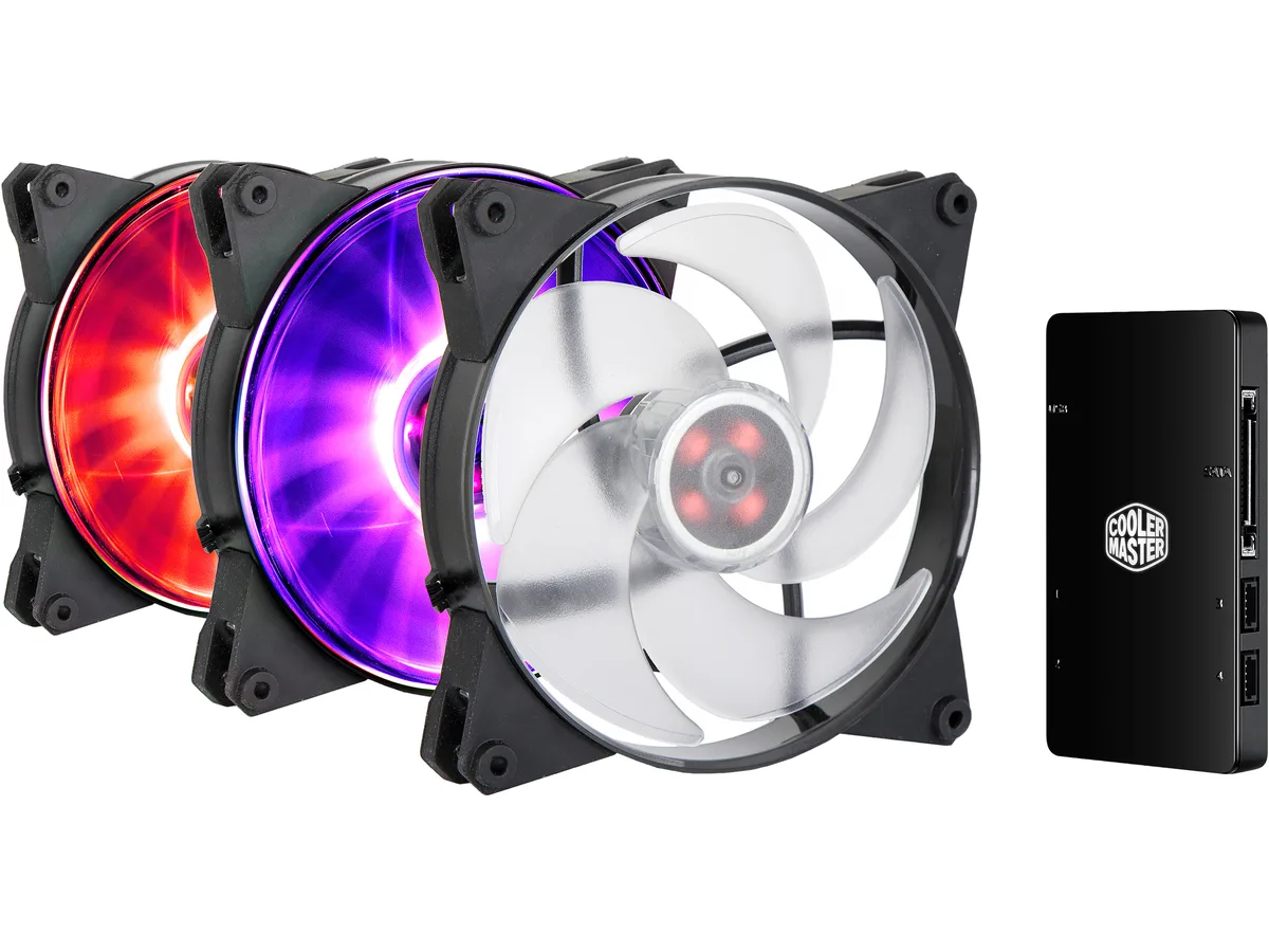 Cooler Master Cooler Master MFY-P4DC-153PC-R1 140 mm case fan 3-pack with RGB controller — product photo