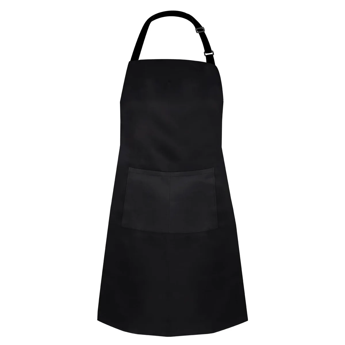  YOLCAR Black Bib Apron 31.5×27.56 in 100% Polyester 2 Pockets — product photo