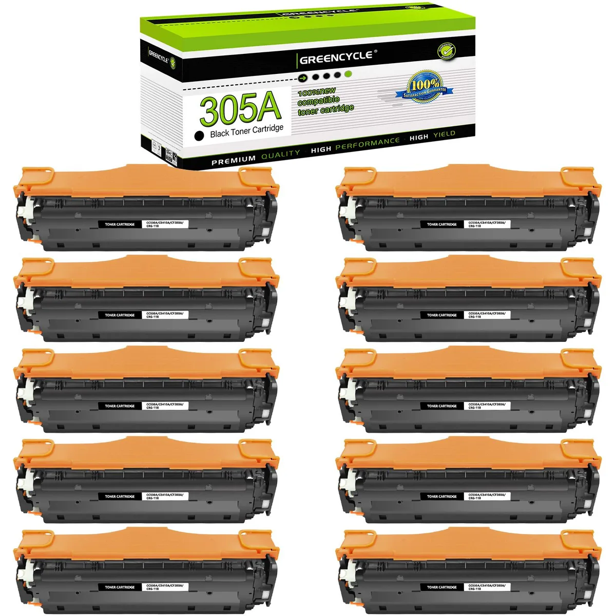 GREENCYCLE GREENCYCLE 305A Black Toner Cartridge 10 Pack — product photo