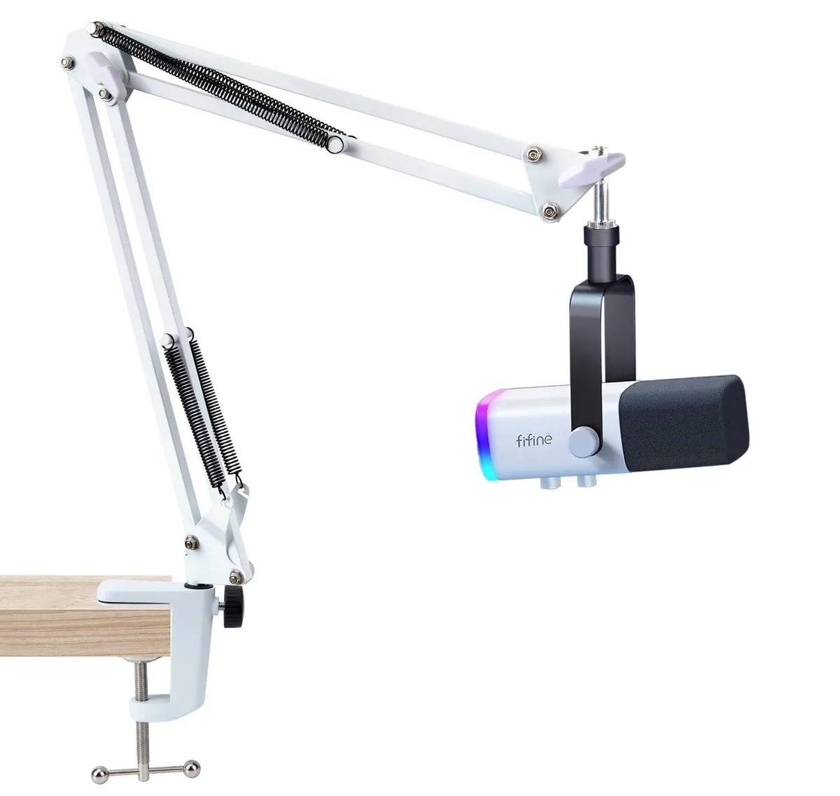 SUNMON White Fifine AM8 Boom Arm 68.1 cm — product photo