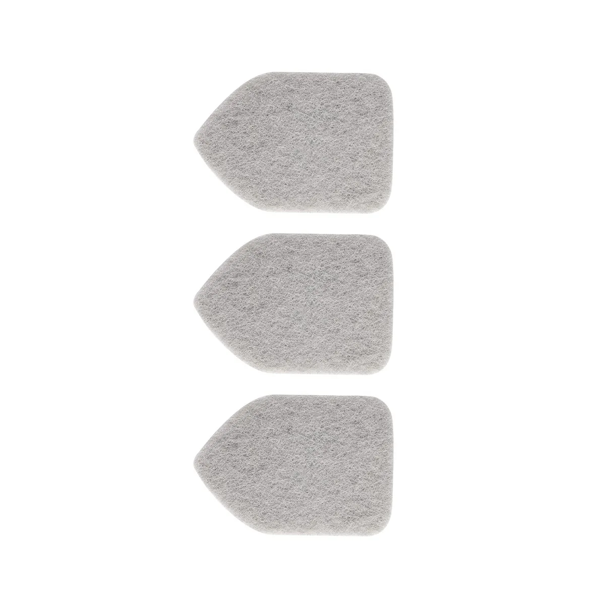 Three rectangular white scouring pads stacked together