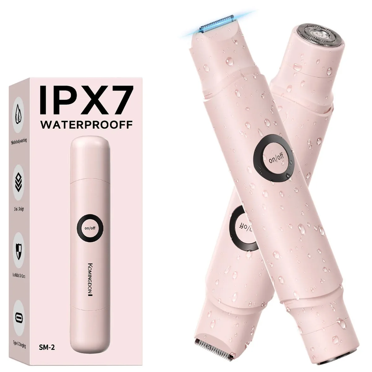 Pink foil shaver with single head and USB-C charging