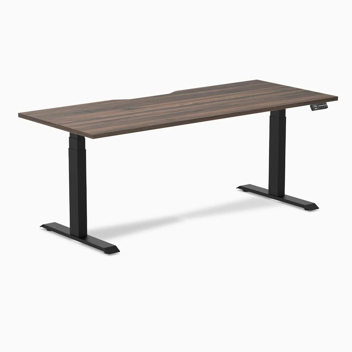 Desky Desky Dual Scalloped Sit-Stand Desk White 59.1 x 29.5 in with Grommets — product photo