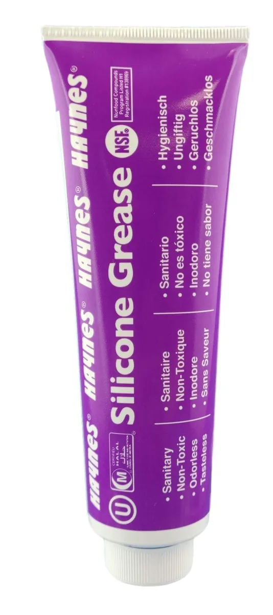White 4oz tube of clear silicone grease with black cap
